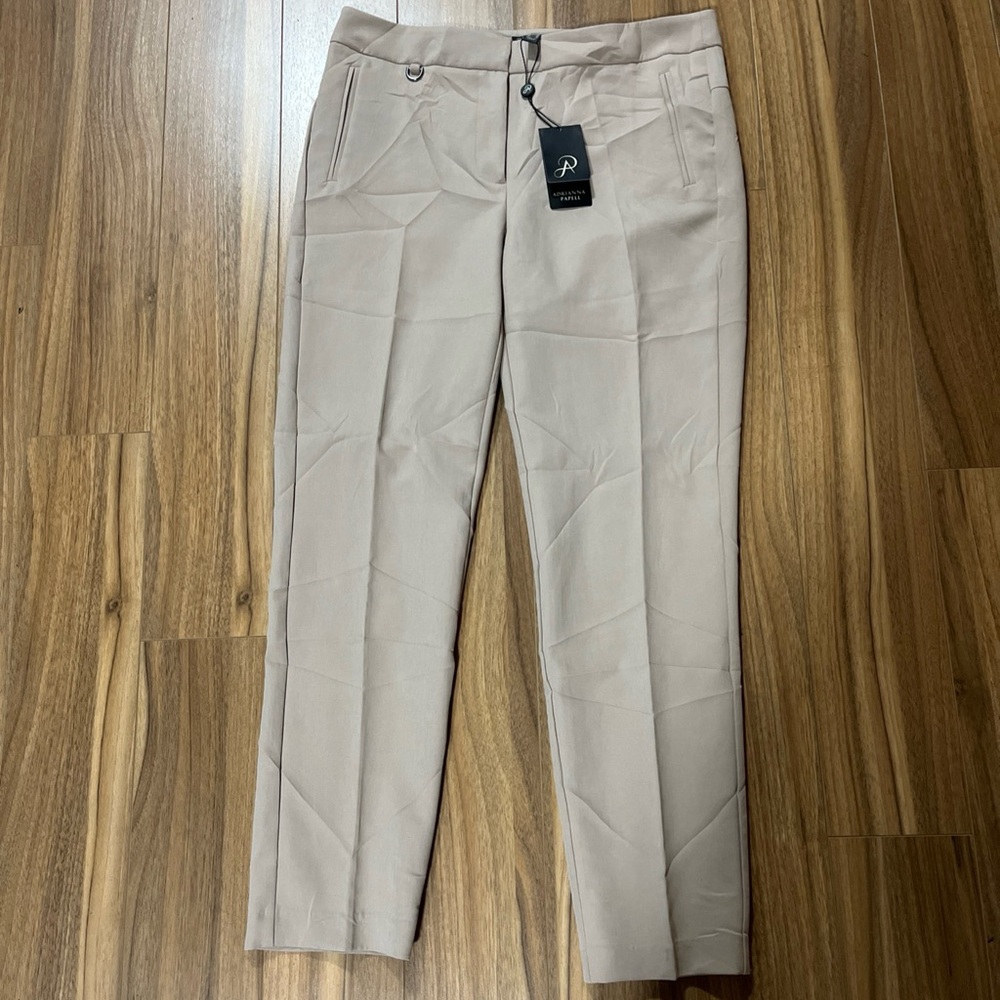 NWT Adrianna Papell Womens Pants taupe Size 6 Bi-Stretch Kate Fit PolyeterBlend